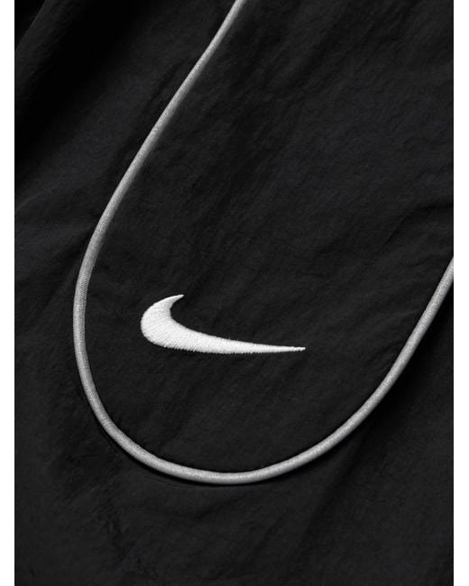 Nike Black Solo Swoosh Logo-embroidered Nylon-taffeta Track Jacket for men
