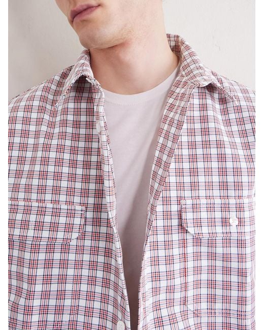 Willy Chavarria Pink Ss Corcoran Checked Woven Shirt for men