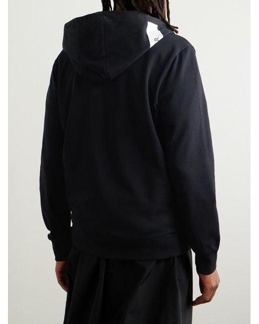 Moncler Blue Logo-Appliquéd Cotton-Jersey Zip-Up Hoodie for men