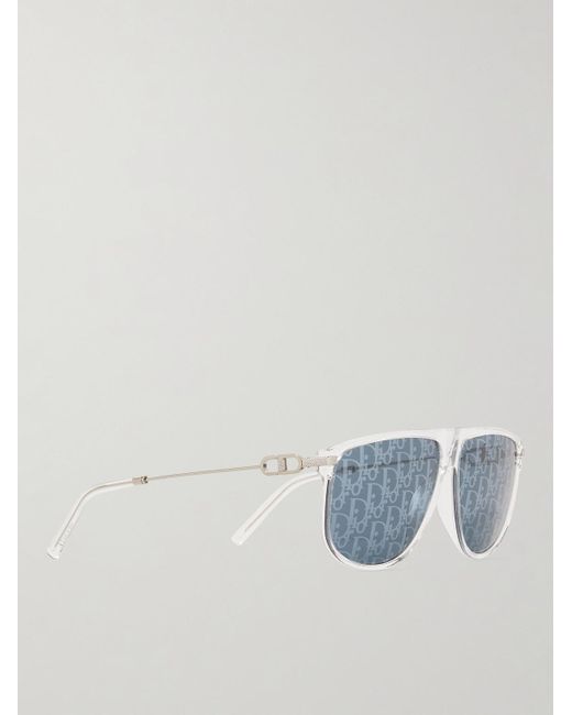 Dior Blue Cd Link S2u D-frame Acetate And Silver-tone Mirrored Sunglasses for men