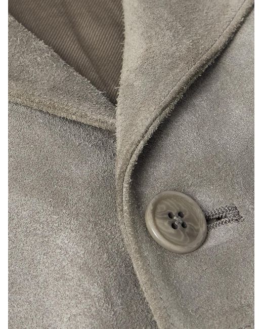 Lemaire Gray Brushed-Suede Jacket for men