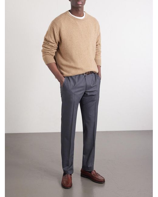 Slowear Gray Slim-Leg Wool Trousers for men