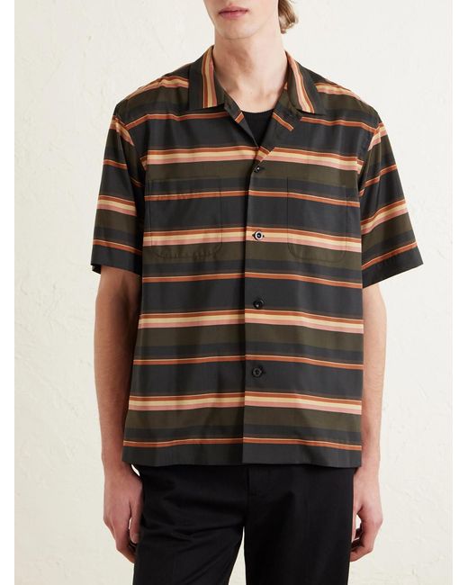 Sacai Multicolor Striped Satin Shirt for men