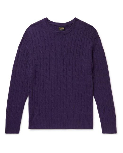 J.Crew Blue Slim-fit Cable-knit Cashmere Sweater for men