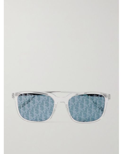Dior Blue Diortag Su Square-Frame Acetate And-Tone Mirrored Sunglasses for men