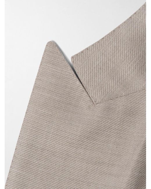 Brioni Doppelreihiges Sakko aus Twill aus einer Woll-Seidenmischung in Natural für Herren