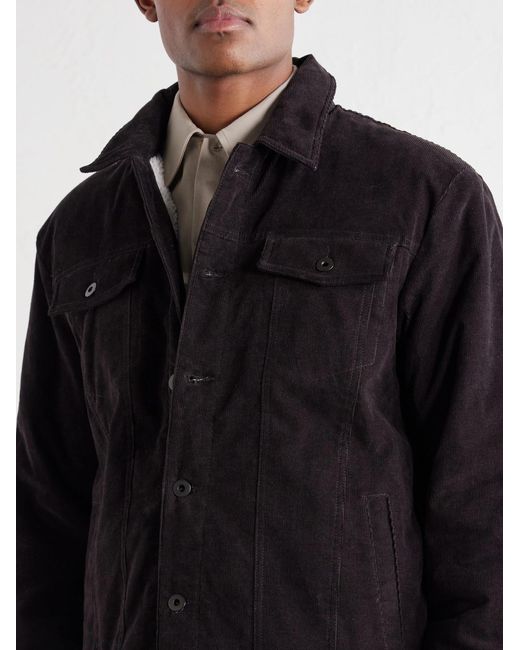 James Perse Blue Stretch-Cotton Corduroy Blouson Jacket for men