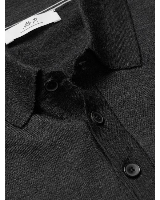Mr P. Blue Merino Wool Polo Shirt for men