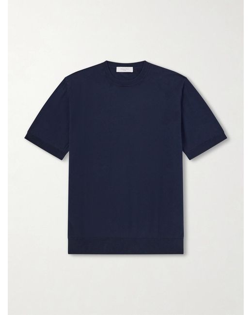Boglioli Blue Garment-Dyed Cotton T-Shirt for men
