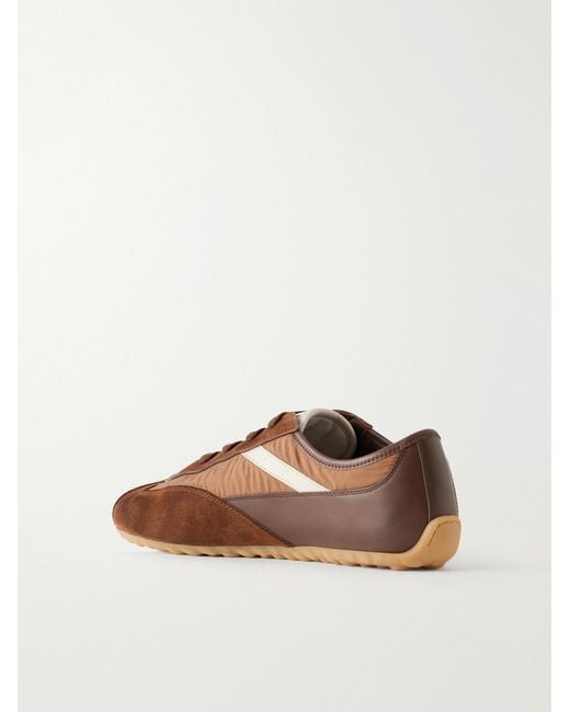 McQueen Brown Suede-Trimmed Shell Sneakers for men