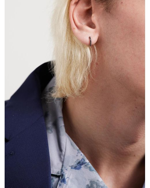 Anita Ko 18-karat Blackened Gold Diamond Hoop Earrings for men