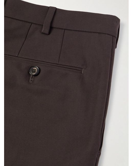 Loro Piana Brown Carlo Hyannis Tapered Cotton-Blend Trousers for men