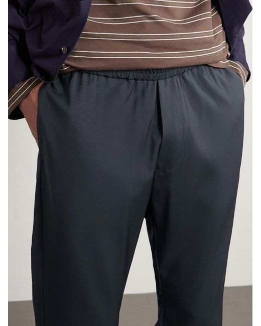Barena Blue Straight-Leg Virgin Wool Trousers for men
