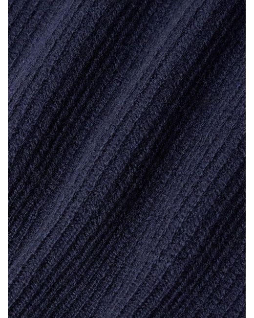 Incotex Zanone Ribbed Virgin Wool Sweater di Slowear in Blue da Uomo