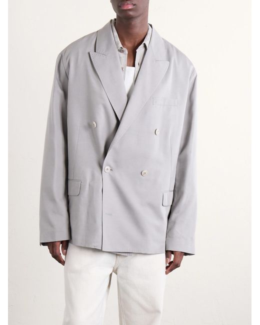 Our Legacy Blue Halt Double-breasted Lyocell Blazer for men
