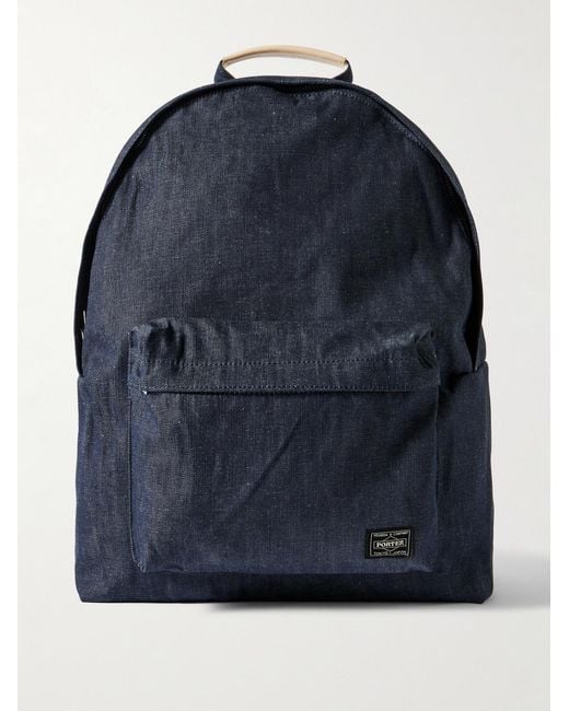 Porter-Yoshida and Co Blue Daypack Denim Backpack for men
