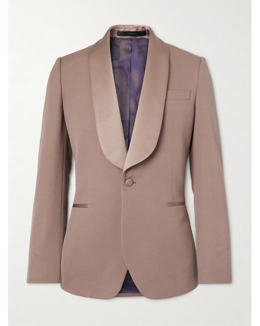 Paul Smith Natural Satin-Trimmed Wool-Twill Tuxedo Jacket for men