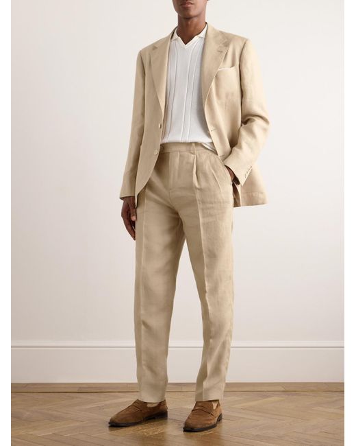 Brunello Cucinelli Natural Linen Suit Jacket for men