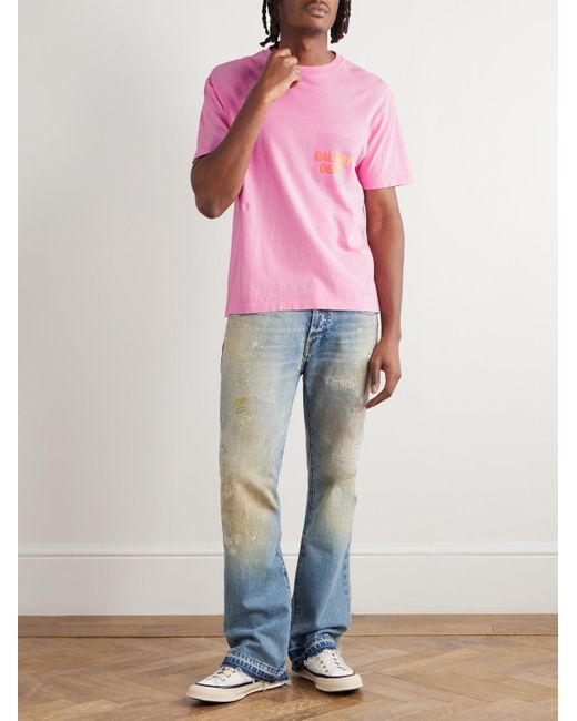 GALLERY DEPT. Pink Boardwalk Logo-print Paint-splattered Cotton-jersey T-shirt for men