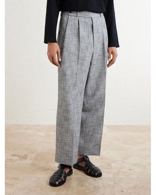 Bode Gray Static Weave Mcnab Straight-Leg Woven Trousers for men