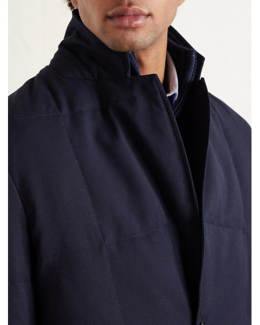Paul Smith Blue Quilted Wool-twill Down Blazer for men