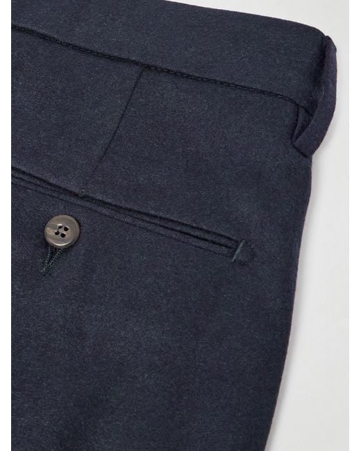 Eleventy Blue Straight-Leg Stretch Wool And Cashmere-Blend Trousers for men