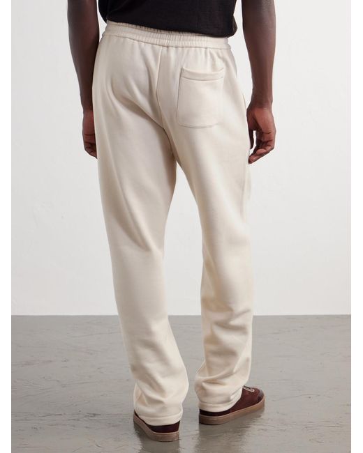 Ralph Lauren White Cotton And Cashmere-blend Drawstring Sweatpants for men