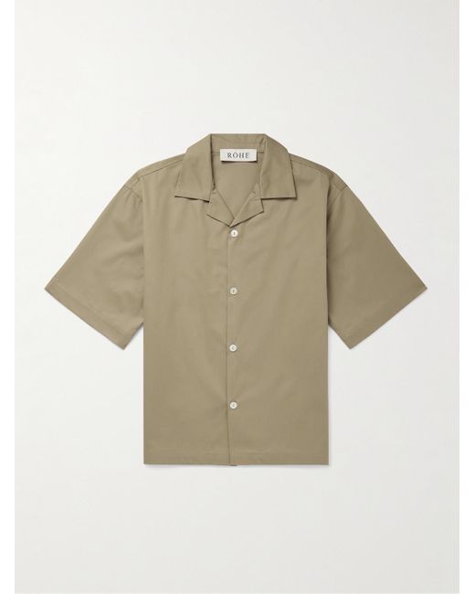 Rohe Natural Camp-collar Cotton-twill Shirt for men