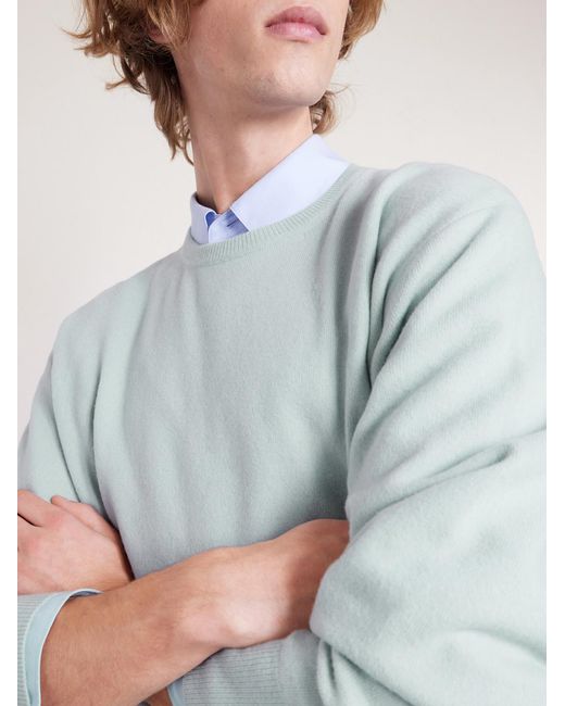 Ssstein White Wool Sweater for men