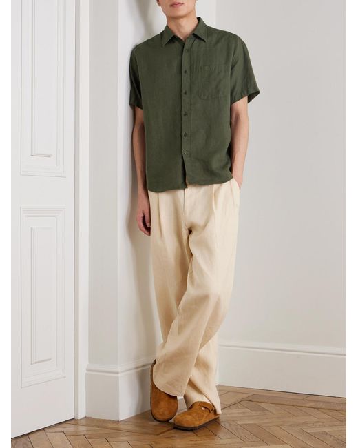 NN07 Green Deon 5708 Linen Shirt for men