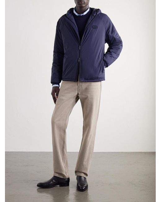 Burberry Blue Logo-Appliquéd Shell Hooded Jacket for men