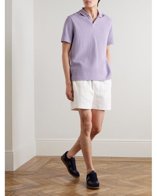 Mr P. Natural Straight-leg Organic Cotton-terry Drawstring Shorts for men
