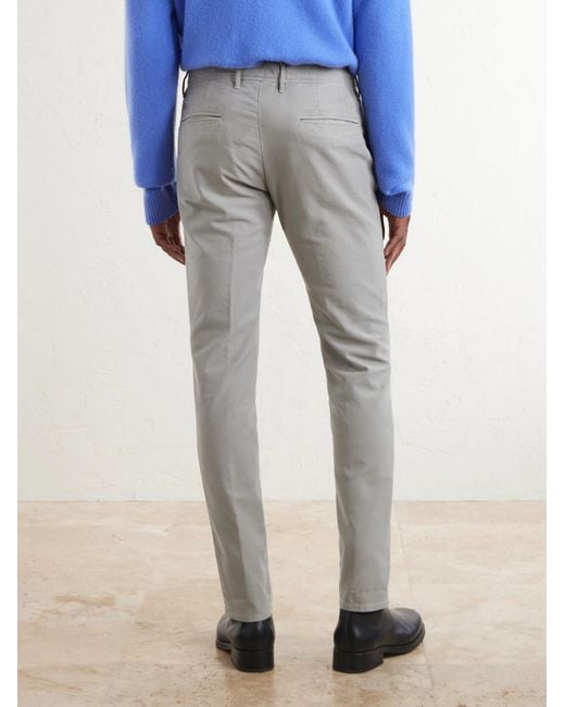 Slowear Gray Straight-Leg Stretch-Cotton Trousers for men