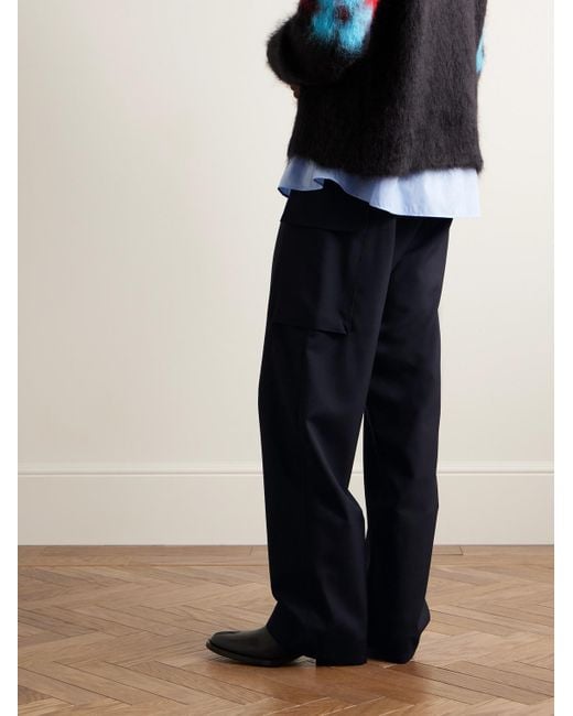 Marni Blue Straight-leg Virgin Wool Trousers for men