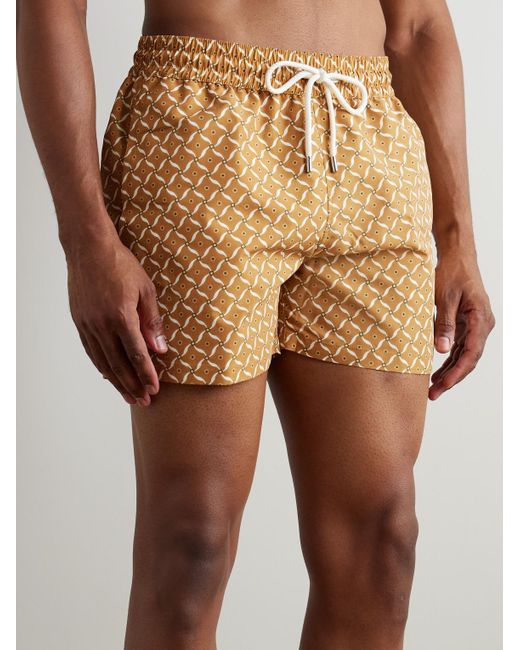Frescobol Carioca Natural Rio Straight-Leg Mid-Length Printed Recycled Swim Shorts for men