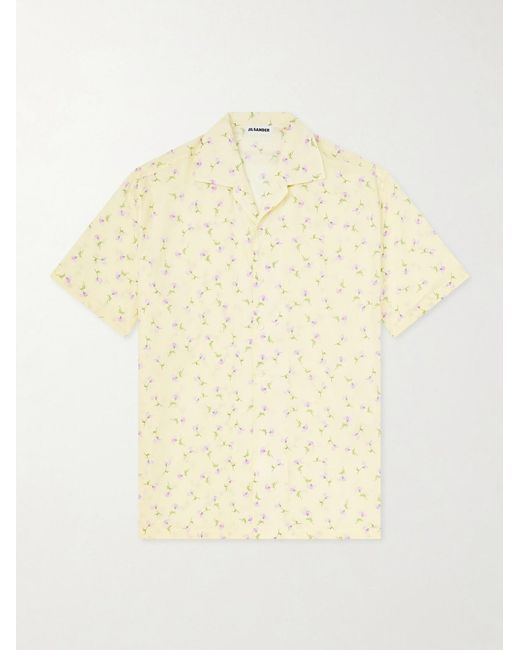 Jil Sander Natural Camp-Collar Printed Cotton Shirt for men