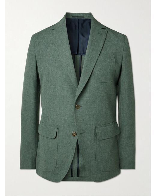 Sid Mashburn Green Ghost Slim-Fit Unstructured Wool Suit Jacket for men