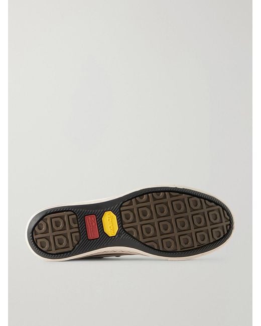 Visvim White Nolan Suede-Trimmed Canvas Sneakers for men