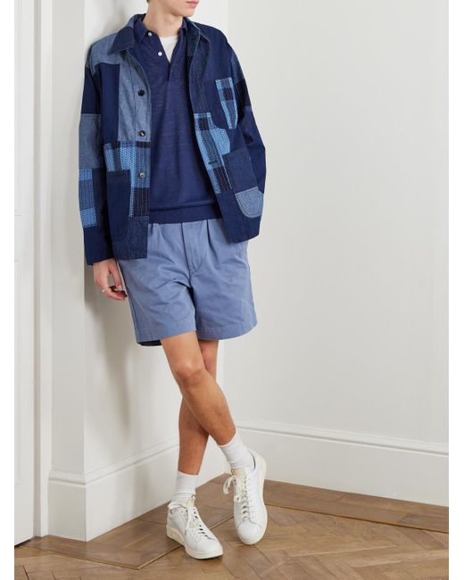 Beams Plus Blue Patchwork Denim Jacket for men