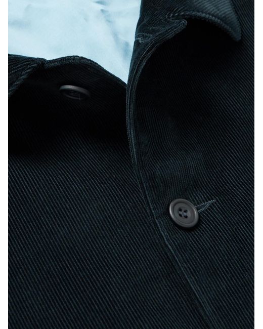 Overshirt in velluto a coste di cotone di Richard James in Blue da Uomo
