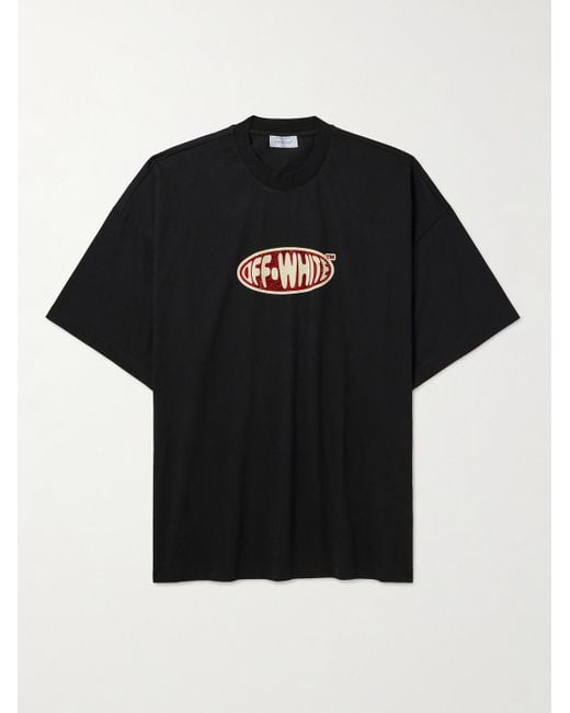 Off-White c/o Virgil Abloh Black Crystal-embellished Logo-print Cotton-jersey T-shirt for men