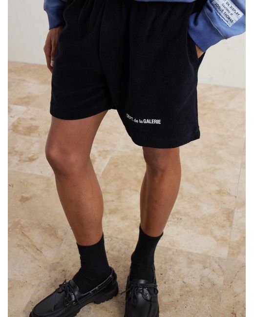 GALLERY DEPT. Blue Zuma Straight-Leg Logo-Print Organic Cotton-Jersey Shorts for men