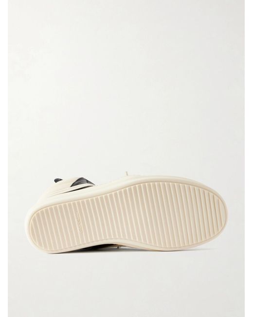 Rick Owens Metallic Geobasket Panelled Leather And Rubber Sneakers for men