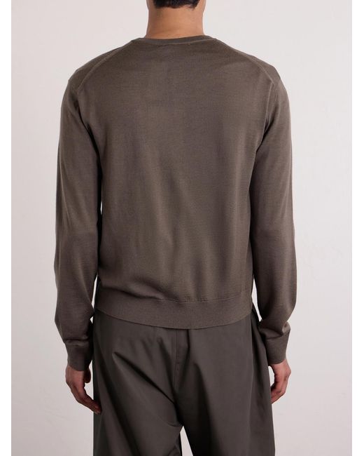 Amomento Green Wool Cardigan for men