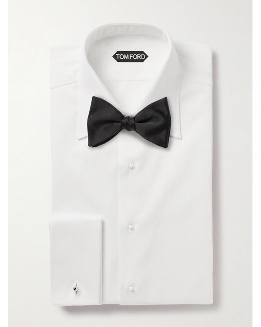Tom Ford White Double-Cuff Cotton-Piqué Tuxedo Shirt for men