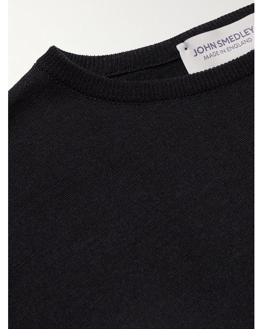 John Smedley Black Lundy Merino Wool Sweater for men
