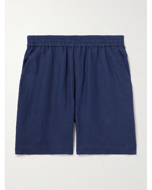 Sunspel Gerade geschnittene Shorts aus Leinen in Blue für Herren