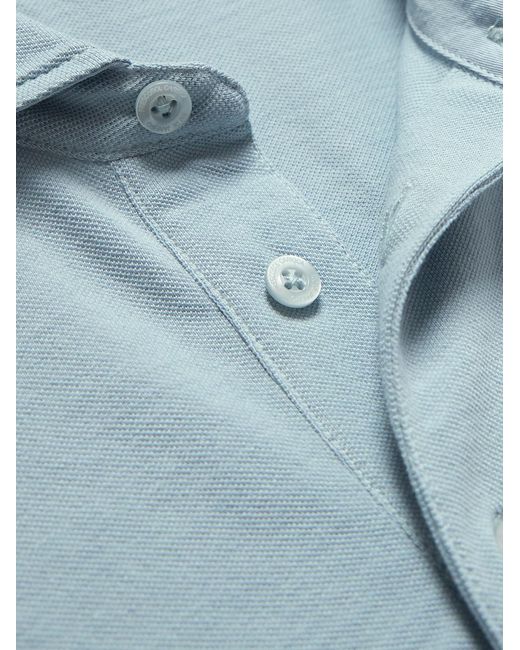 Frescobol Carioca Blue Luca Cotton Polo Shirt for men