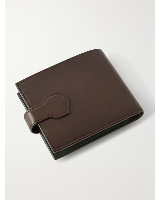 Dunhill Brown Alfred 4Cc&Cp Patina-Leather Billfold Wallet for men