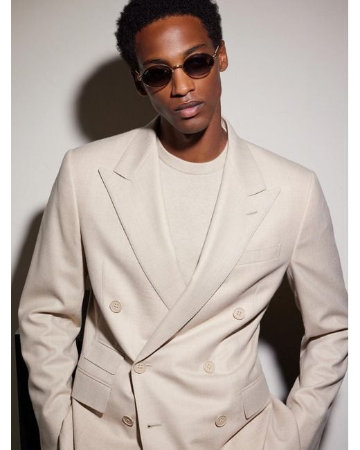 Cartier Natural Rounded-frame Metal Sunglasses for men